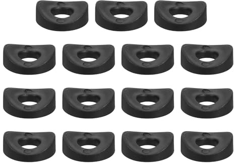QUARKZMAN 25Pcs Arandelas Redondas de Plástico 8mm x 19mm x 3mm | Arandela Cóncava Negra de PE, para Fijación de Tubo Redondo