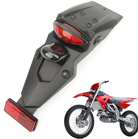 Zubehors Motorrad-Kotflügel hinten,Motorrad-Kotflügel, LED-Brems-Rücklicht-Blinker-Schutzblech, Motorrad LED Kotflügel Schwanz Stop Rücklicht Bremslichter Kotflügel für Off-Road Dirt Bike