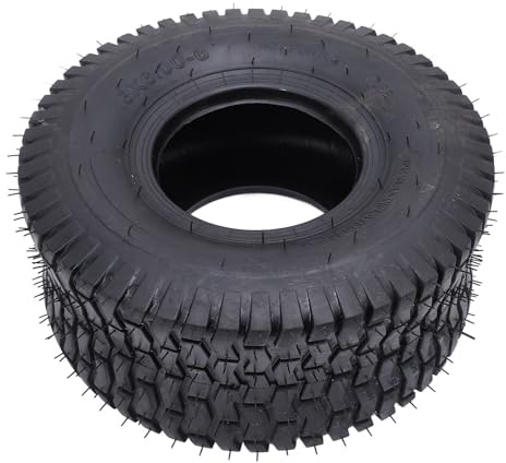 Assemblage de pneus et de roues, 15x6.00-6 Pneu en caoutchouc, Pression de pneu 30PSI 4 plis pour tondeuse à gazon, tracteur de pelouse, tracteur de jardin