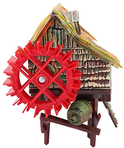 plplaaoo Aquarium Big Water Wheel, Vivid Landscaping Ornament, Rotatable Windmill with Air Pump, for Fish Tank Decoration, Enhances Ambiance (small waterwheel)
