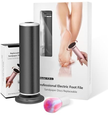 Electric Foot File Hard Skin Remover Adjustable Speed Electric Callus Remover for Feet Care Pedicure Tool Foot Sander with Replacement Sandpaper Discs (Black)