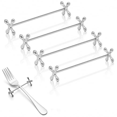 4-teilige Essstäbchenablage, Edelstahl-Messerablage und Essstäbchenhalter, Esstisch, Löffelständer, Geschirr-Werkzeug für Zuhause, Küche, Party