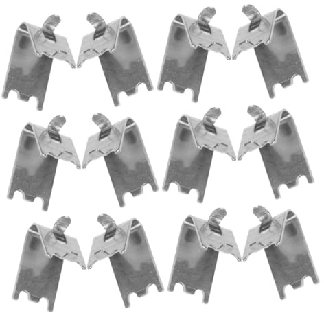 jojofuny 12pcs Stainless Steel Freezer Clip Hooks Heavy Duty Metal Refrigerator Shelf Support Braces for Fridge Cooler Storage Accessories