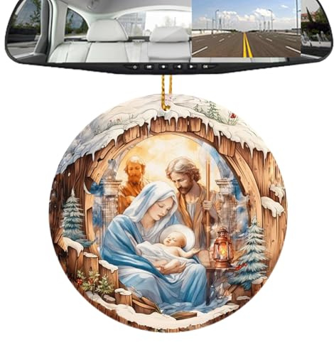 Teksome Adornos para Árboles De Belén,Adornos De Navidad para Belén - Accesorios para llaveros de Bolsos | Adornos navideños acrílicos 2D, Decoraciones Colgantes para árboles de Navidad, decoración