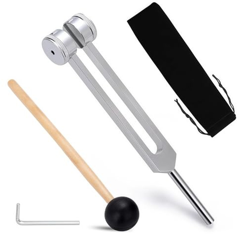 128hz Tuning Fork Hammer Aluminum Alloy Medical Non-Magnetic Tuning Fork for Healing DNA Repair Healing Sound Therapy Balancing Healers Vibration Accurate Frequency