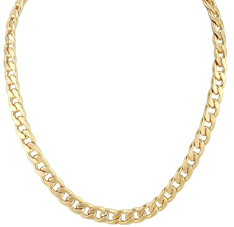 Mikovivi Gold Necklace for Women, Exquisite Chunky Gold Statement Chain Fashionable Thick Cuban Link Hip Hop Necklace Punk Chain Jewelry Gift for Women