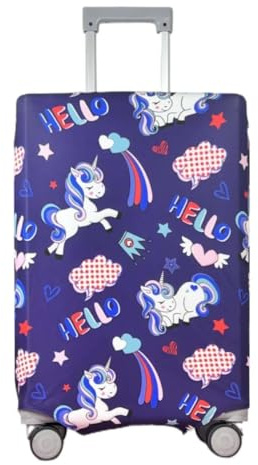 wxlmom Kofferschutzhülle XL Einhorn Lila Waschbar,Suitcase Cover Für Kinder Und Erwachsene,Elastischer Spandex-Koffer-Protector,Koffer-Abdeckungen