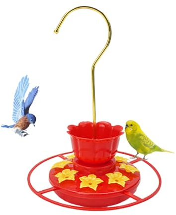 Tyinerc Kolibri-Futterspender für den Außenbereich – Vogelfutterstation zum Aufhängen – Blumendekor für den Außenbereich, Ameisen und mit 8 Löchern, um Wildtiere im Garten, Rasen, Terrasse