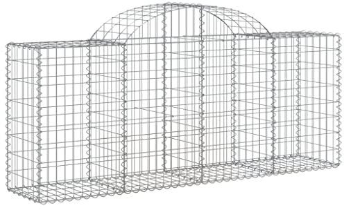Festnight Gabbioni Metallici, Gabbione per Sassi, Gabbioni Metallici per Pietre, Gabbione in Rete Metallica, 10 pz 200x50x80/100 cm Ferro Zincato