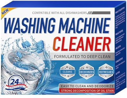 12/24 Packs Effective Washing Machine Descaler & Limescale Remover for Front & Top Load Washers - Deep Cleaning Tablets to Clean Inside Drums, Eliminate Odors, and Prolong Appliance Life (24)