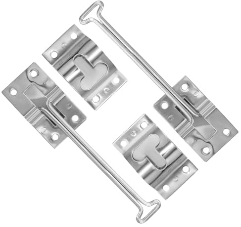 MAGICLULU Loquet de Porte de Camping-Car Robuste en Métal 15 CM Lot de 2 Set de Supports de Verrouillage pour Hayon de Remorque et Compartiment Moraillon de Porte Compatible pour Caravane