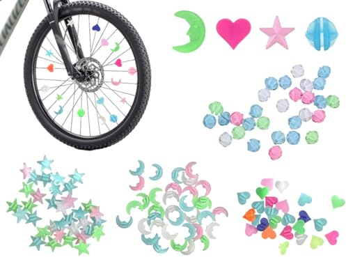 Abiyou 288 Pièces Perles de Rayons de Vélo Colorées, Réflecteurs de Rayons de Vélo, Visibilité à 360° Décorations de Rayons de Vélo Colorées, Perles Décoration Vélo, pour Décorations