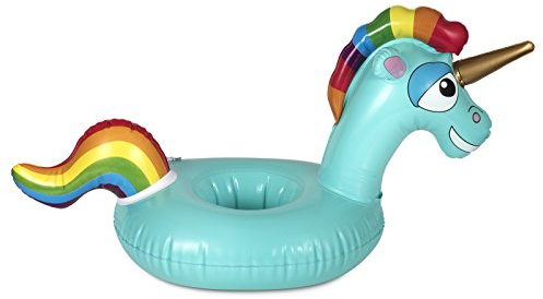 NPW NPW53142 Aufblasbarer Novelty Getränkehalter Einhorn-Getränke-Halter