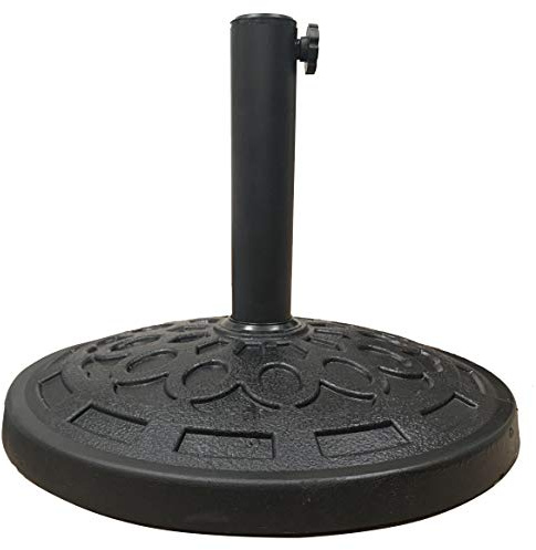 Faboer 13kg Round Parasol Base – Heavy Duty Sun Umbrella Stand Holder, Cast Iron Effect, Weatherproof Concrete Weight for Outdoor Garden Patio – Black