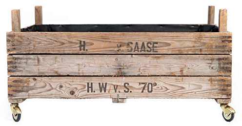 Die Stadtgärtner – Rollendes Hochbeet I Hochwertiges Hochbeet auf Rollen aus Zwiebelsieben I Kräuterbeet aus Holz für Garten, Terrasse & Balkon I Maße: 75 x 51 x 37,5 cm