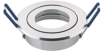 SIGOR ALU-EINBAULEUCHTE mit Schnellwechsel-Innenring, inkl. GU5.3 Fassung, IP20, Ø 8.3cm, DA 6.8cm, schwenkbar 25°, Alu poliert
