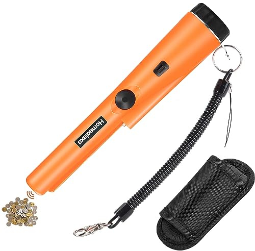 Homealexa Tragbar Metalldetektor,Metallsuchgerät,Goldsuchgerät,Metall PinPointer IP66 Wasserdichter mit eingebautem LED Indicator/Alarm Licht/ 360° Scan/Holster für Goldmünze Hunt,Relikte,Schmuck