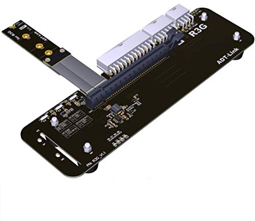 ADT-Link M.2 Key M NVMe Soporte para Tarjeta gráfica Externa Soporte con PCIe3.0 x4 Cable Vertical 25cm 50cm 32Gbs para ITX STX NUC VEGA64 GTX1080ti (25CM,R43SG-TU)