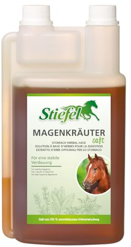 Stiefel Magenkräutersaft für Pferde, aus einer 100% naturbelassenen Kräutermischung, kann einen gesunden Magen & ein gesundes Verdauungssystem unterstützen, flüssig, 1l