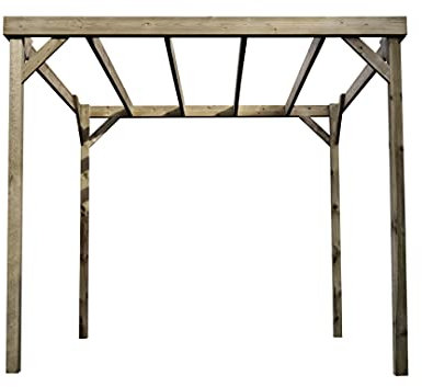 Wooden Garden Box Pergola - Canopy Shade Gazebo (3.6m x 3.6m, Rustic Brown)
