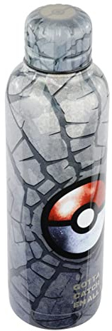 P:os 34146 - Edelstahl-Trinkflasche im Pokémon Design, 515 ml, doppelwandig, auslaufsicher, für Kohlensäure geeignet, ideal zum Genuss von Kalt- und Heißgetränken in Schule, Sport und Freizeit