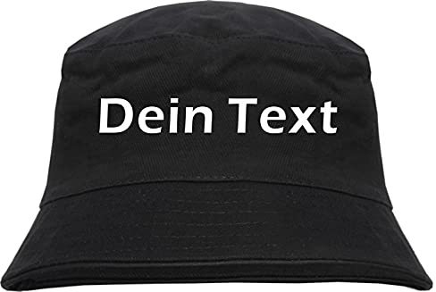 Individueller Fischerhut - Blockschrift - Bucket Hat mit Wunschtext Bedruckt