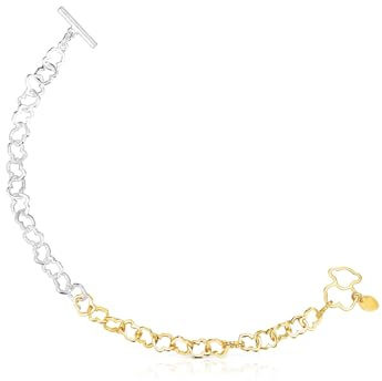 TOUS Pulsera Bicolor para Mujer Motivo Oso, Colección Carrusel