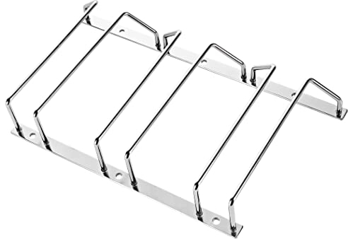 Dianoo 18cm Wine Glass Rack Under Cabinet, Wine Glass Holder, Hanging Stemware Rack, Metal Chrome Finish, 3 Rows