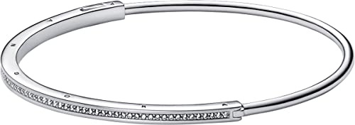 PANDORA Signature I-D Pavé Armreif in der Farbe Silber aus Sterling-Silber - Größe: 17.5 cm, 592313C01-2
