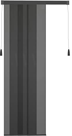 APANA - Premium Fiberglas Lamellenvorhang mit Seilzugsystem in der Farbe schwarz - Insektenschutz zum Zuschneiden für Türen bis 114cm x 220cm