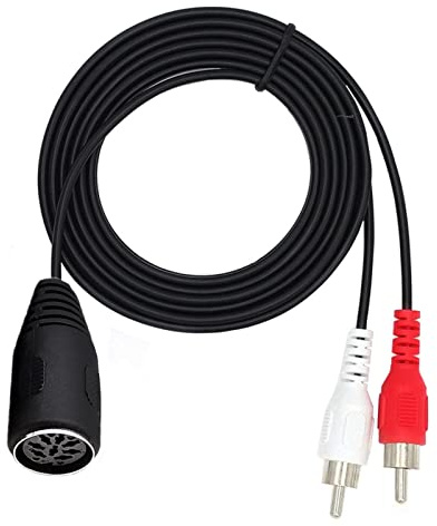 AWADUO 8-Pin DIN Weiblich zu 2RCA Stecker Audio Konverter Kabel Adapter für alte Audio Instrument Ausrüstung (0.5m)