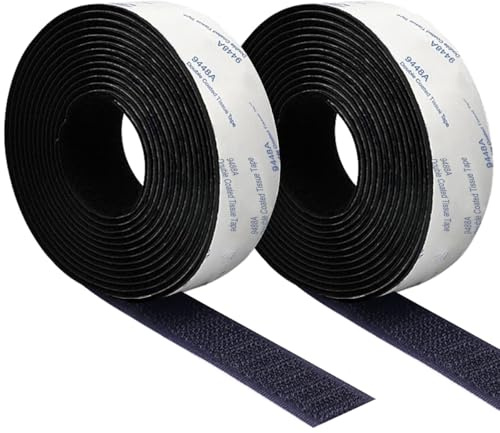 Rusoz Klettverschluss Selbstklebend,Klettband Selbstklebend Extra Stark Schwarz Selbstklebende Klettbänder Mit Flauschband Und Hakenband,Length 3cm Breit 2cm Für Häusliche Dekoration