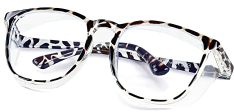 URAQT Transparent Schutzbrille,Safety Glasses Mit Side Shields,Sicherheitsbrille Antibeschlag Antispeichel,Augenschutzbrille für Brillenträger Baustelle,Werkstatt,Fahrrad-Fahren,Joggen,Leopardenmuster