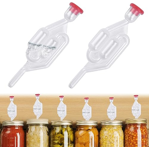 DTYGUIXE 2 Stück Gärspund Gärrohr Kunststoff Gäraufsatz Set Gärverschluss Einteilges Gärröhrchen Gäraufsatz Luftschleusen mit Gummistopfen für Weinbrauen, Sauerkraut- und Kimchi-Fermentieren
