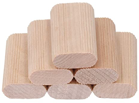 Holzdübel, 50 Stück Holzdübel Set Dübel Holz, Holzstifte Dübel Set, Riffeldübel Buche Holz Dübel für Möbel Professionelle Tischler DIY- und Bastelprojekte(8 * 22 * 40MM)