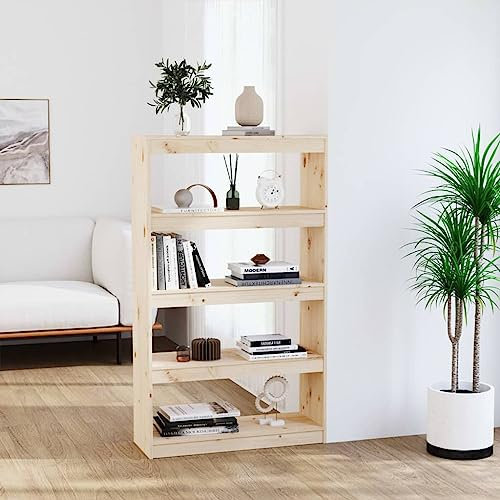 CKioict Eckvitrine Modernes Standregal Wohnzimmermöbel Bücherregal Raumteiler 80x30x135,5 cm Massivholz Kieferfür Wohnzimmer, Schlafzimmer, Büro