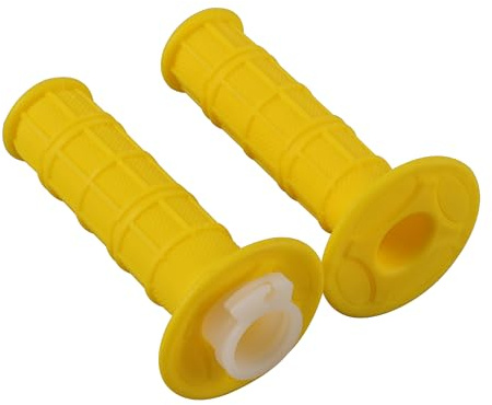 GOOFIT 7/8 22mm 25mm (Compresa la Conduttura Dell'Acceleratore Bianca) CNC Premium Twist Maniglia Griglie Dell'Acceleratore Gomma Sostituzione per 50cc-250cc Dirtbike Go Karts ATV Giallo