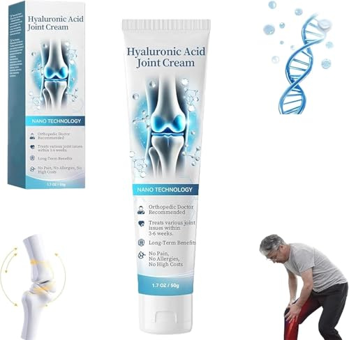 Arthroheal Hyaluronsäure Gelenkreparaturcreme, Arthroheal Schmerzlinderungscreme, Hyaluronsäure Gelenk- und Knochencreme, Gelenk- und Knochentherapiecreme, für Rücken,Nacken,Hände,Knie (1 Pcs, 50g)