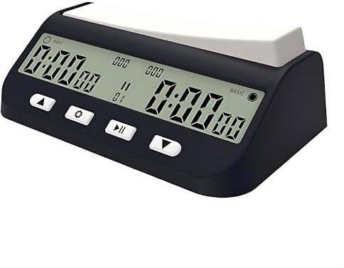Feegow Schachuhr, Upgraded Digitaluhr Timer Schachuhr mit Bonus & Verzögerungsfunktion, Digitaler Schachtimer für Schach/2 Spieler Brettspiele