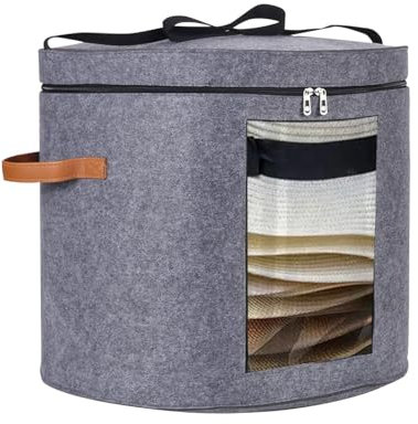 Large Hat Box - Runde Krempe Hat Organizer, Folding Cowboy Cap Organizer Fall | Unterwäschebehälter Mit Klarem Fenster, Multifunktionaler Reise -Hutbox, Dekorativer Hutkasten, Hutschachtel Für Cowboy