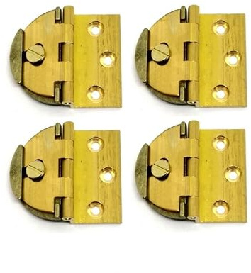 SET CERNIERE ALI ZANCATE CON ASOLA | DIMENSIONI 40X40MM | PER MOBILI ANTICHI CP07 + CP81 (4, OTTONE)