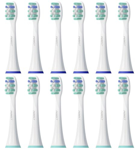 Lot de 12 têtes de brosse à dents de rechange pour Philips Sonicare et autres poignées à clipser