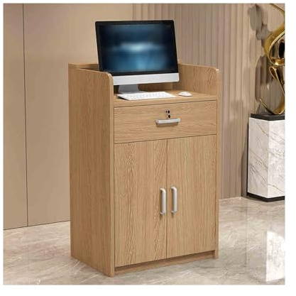 YFAURNDE Bürotheke, Rezeptionsmöbe,Empfangstheken,Rezeptionstisch,Verkaufstisch Theke Tresen Empfang,Wird für Firmenrezeptionen, Einkaufszentren,(Golden Oak,60CM/23.6in)
