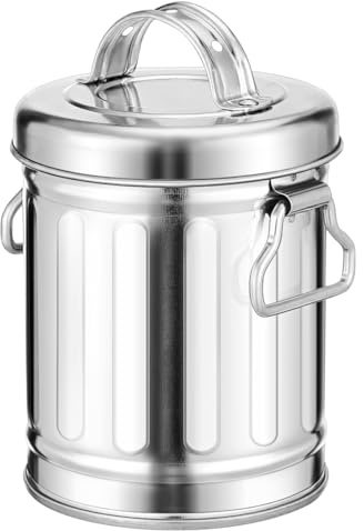 Gatuida Mülleimer Mit Deckel Aus Verzinktem Aschenbecher Für Draußen Und Innen Kleiner Mülleimer Mit Deckel Für Schreibtisch Küche Balkon Winddicht