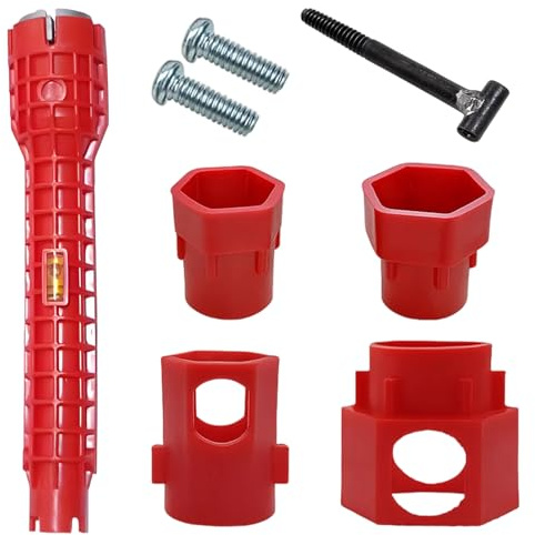 HcvGcm Tap Wrench, 14 in 1 Tap Key Tool, Multifunctional Sink Key for Sink and Kitchen Taps, Ideal for DIY and Professional Plumbing