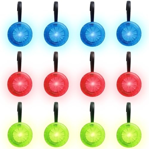 GBKDQQ Lot de 12 cartables à LED clignotantes - Réflecteurs de lumière de sécurité pour enfants - Réflecteurs de lumière de sécurité - Cartable - Remorque LED étanche pour sac à dos, jogging