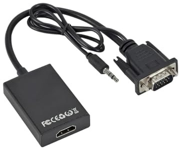 WIKRQIHL BGGQGG Adaptateur VGA vers HDMI 1080P HD avec câble Audio 3,5 mm, for PC, projecteur, PS4, Ordinateur Portable vers HDTV