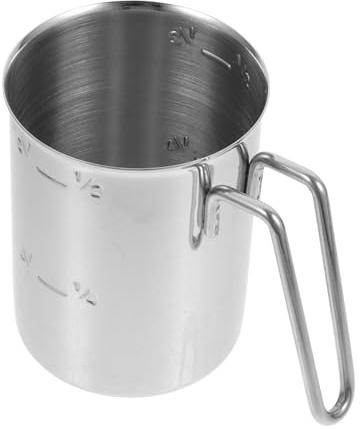 Gatuida Taza Medidora De Arroz De Acero Inoxidable 500 Ml y 200 Escala Precisa, Resistente y Compacta, Para Uso Doméstico, Adecuado Para Olla Arrocera y Cocina Diaria,