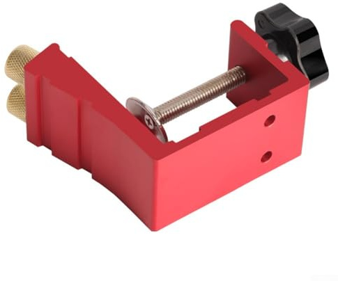 Zilimontt Kit per fori tascabili con vite, morsetto, guida per trapano e localizzatore di fori obliqui a 15 gradi per strumenti per la lavorazione del legno, costruzione in ferro e dimensioni compatte