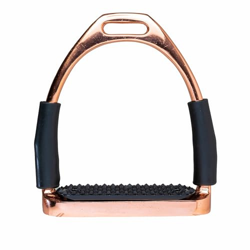 Böck Steigbügel Safetx Flex für Pferde, flexibel, Roségold, mit starken Stufen, 12 cm